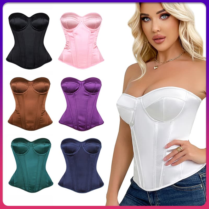 Wedding Dress Corset Bustier Shapewear Simple Elegant Pure White Invisible Longline Tummy Control Court Corset