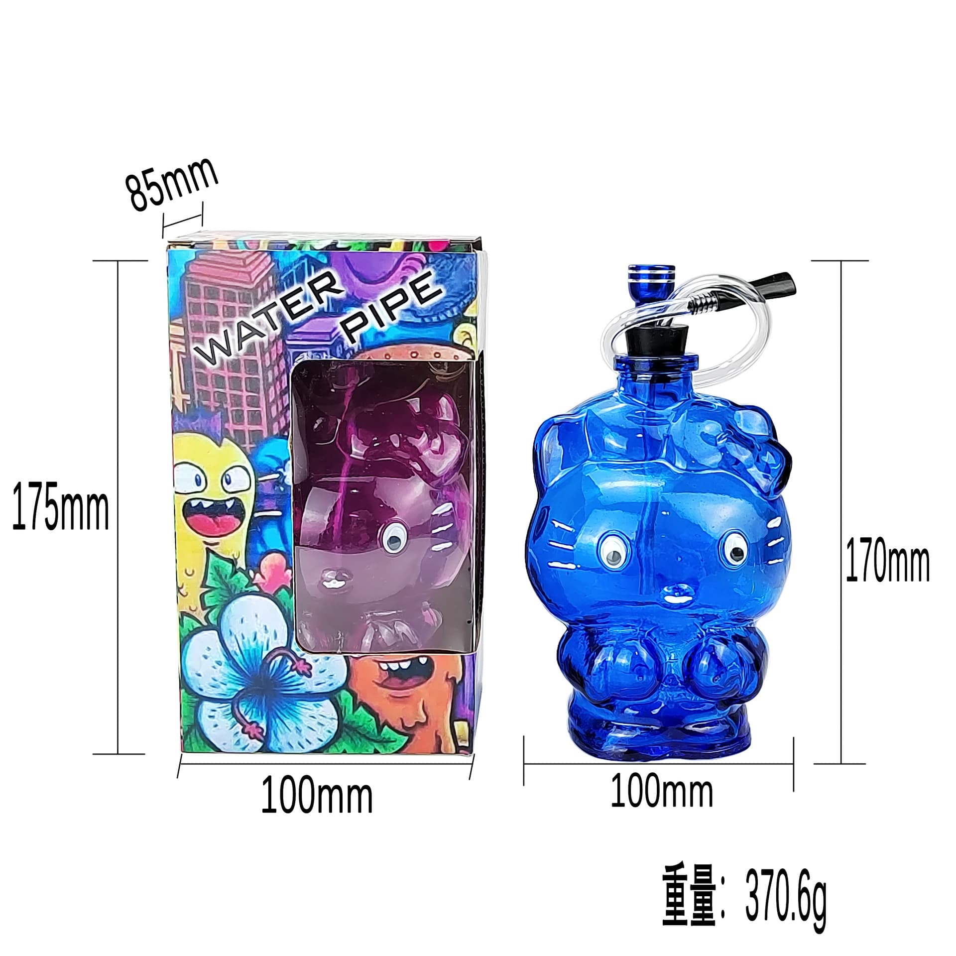 New Model Kitty Cat Glass Bottle Filter Pipe Creative Glass Bottle Small Pipe Wenzhou Manufacturer Wholesale
