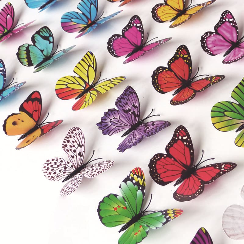 3D Simulated Colored Butterfly, PVC Butterfly Sticker Accessories, Decorations - Factory Direct Wholesale