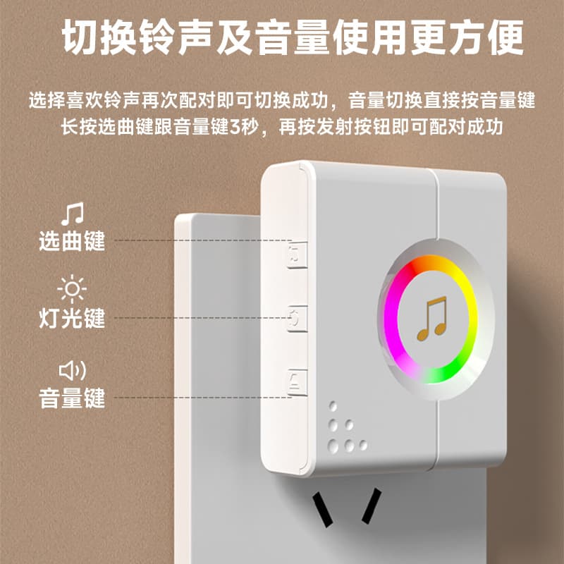 New wireless home smart doorbell ultra-long distance one-touch bedside bell patient caller