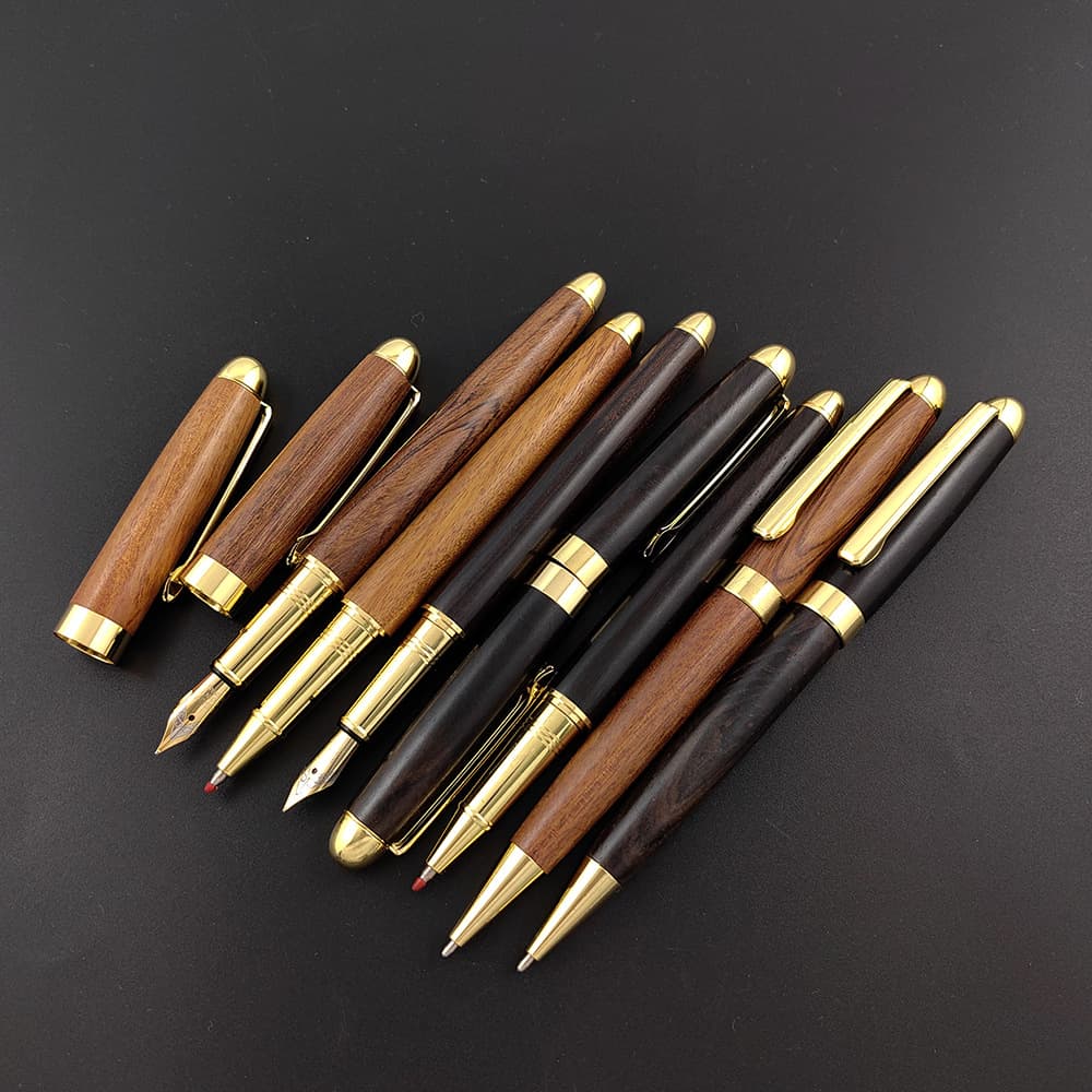 Business gift pen wooden semi-metal insert pen wooden pen signature pen ballpoint pen