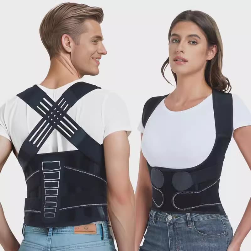 Cross-border ready stock back posture correction belt adult adjustable orthosis back straightening belt anti-hunchback correction strap shoulder expansion waist support.