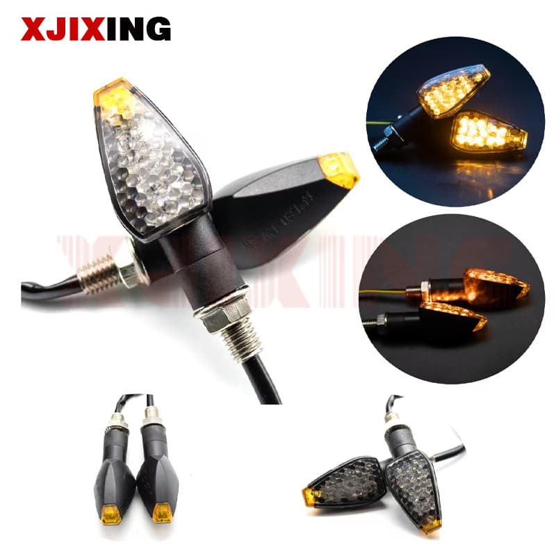 Cross-border Supply Motorcycle Modified LED Small Red Cap Turn Signal Universal Turn Signal for Suzuki Yamaha