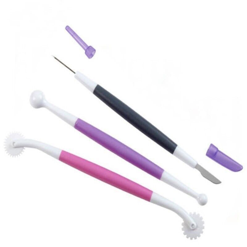 3-Piece DIY Baking Carving Set for Home Kitchen - Air Release Needle, Carving Knife, Fondant Cake Decorating Tool Kit