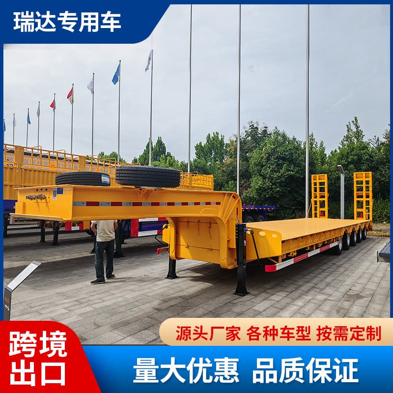 Factory cross-border supply semi-trailer multi-axle transport machinery equipment air suspension lift low-bed semi-trailer trailer