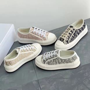 D Retro Breathable Thick-Soled Canvas Shoes for Women, Height-Increasing Embroidery Canvas Shoes, Classic Letter Sports Skate Shoes