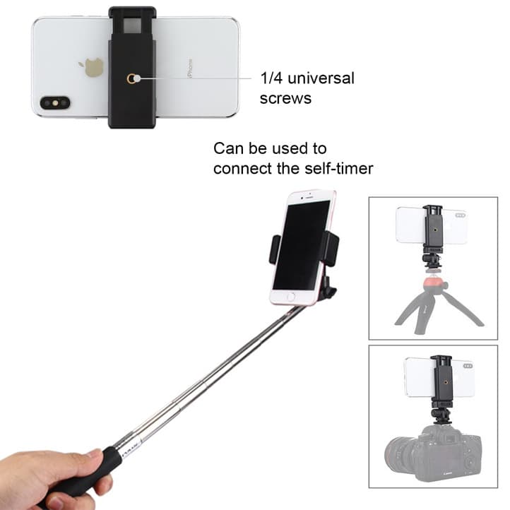 Cross-border Portable Telescopic Phone Camera Selfie Stick with Cold Shoe Mount for DSLR, Gimbal Outdoor Sports Shooting Tripod