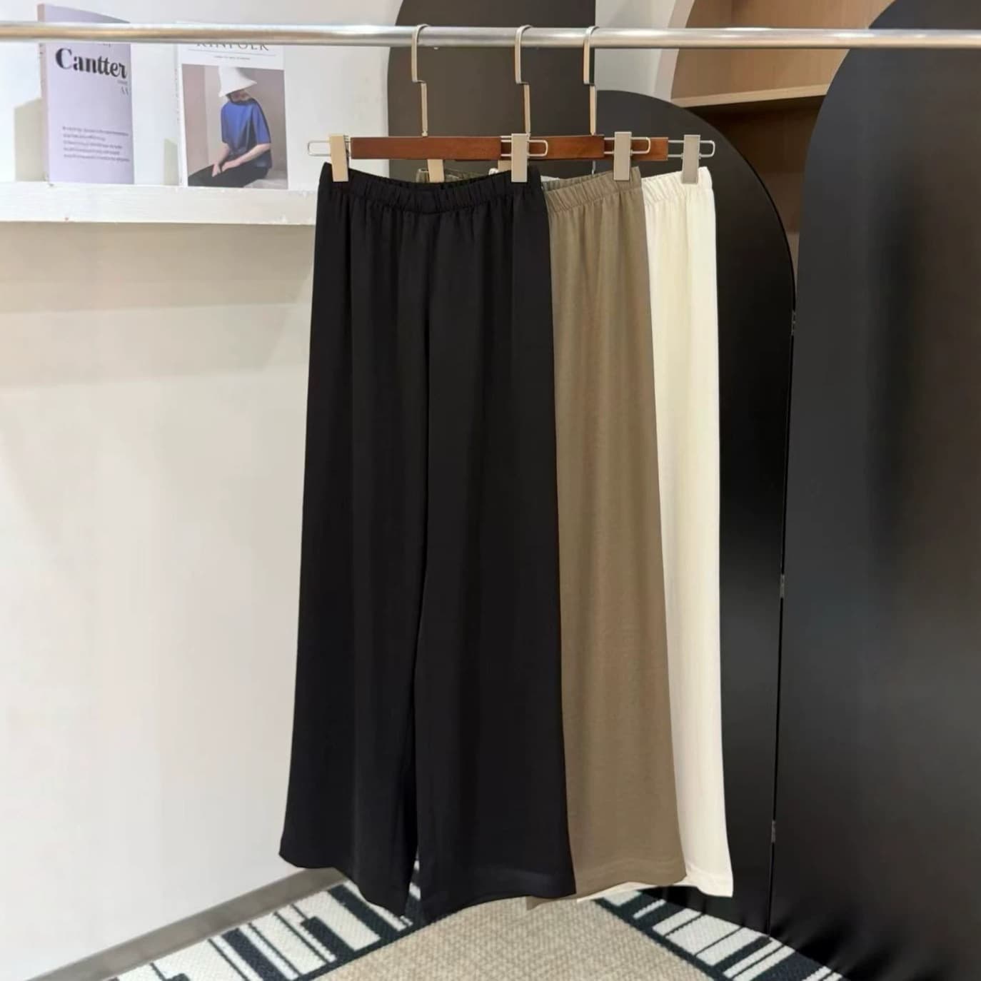 Acetate Straight Wide-Leg Pants Silky Smooth Stretchy High-Waist Air Pants White Wide-Leg Pants Acetate Casual Lounge Pants for Women