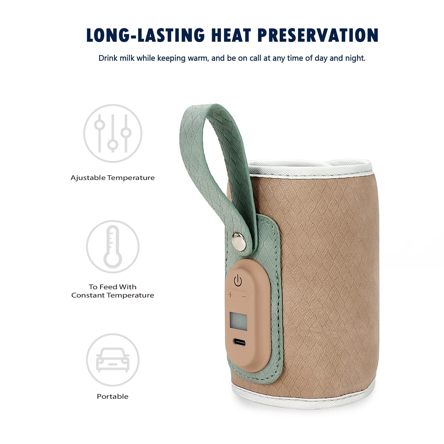 Thermal Insulated Baby Bottle Bag Outdoor Travel Mother and Baby Constant Temperature Diaper Bag Baby Bottle Portable USB Temperature Adjustable Warming Bag