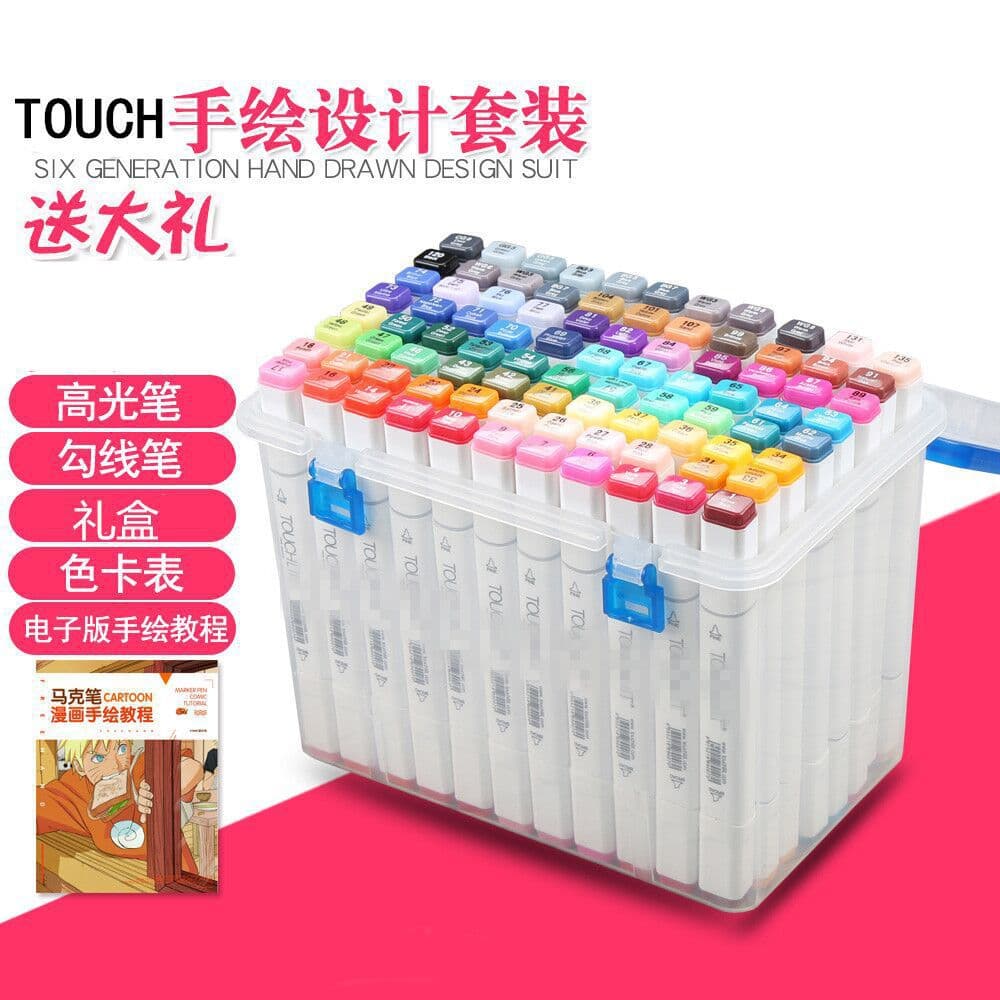 Marker Pen Gift Set 108 Colors 80 Colors 60 Colors Drawing Art Supplies for Students Dual Tip Markers