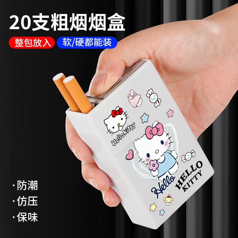 Cigarette Case Ins High Appearance Cartoon 3D Kuromi Cigarette Case Lighter Windproof Personality Creative Trendy Cute Gift for Bestie