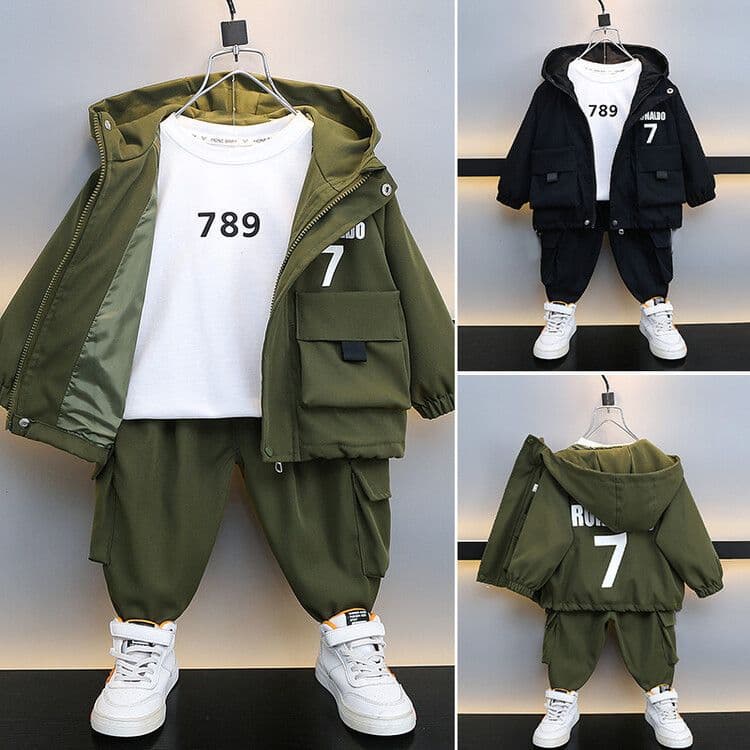 Boys' Spring Suit Super Cool New Style for Toddlers and Kids Spring and Autumn Sportswear Handsome and Fashionable