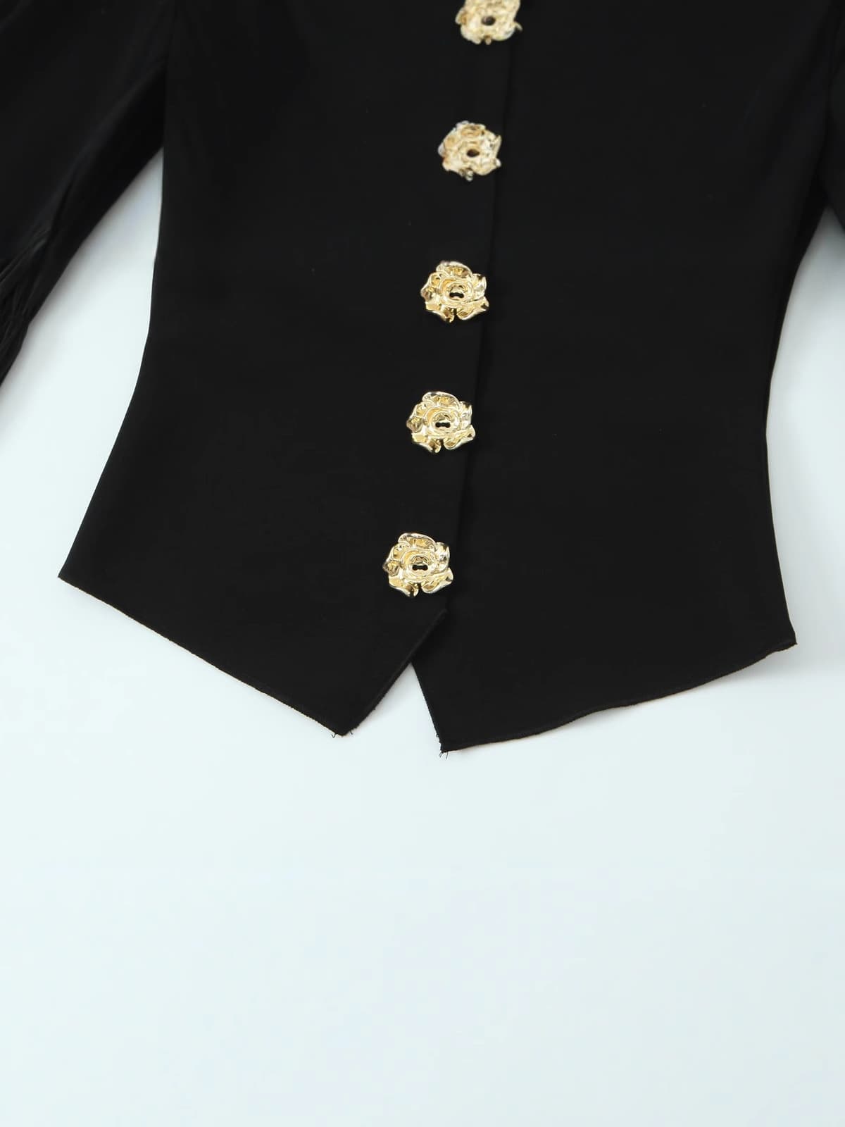 2025 AliExpress Hot-Selling Women's Clothing Wholesale New ZR Button Patchwork Stretch Top