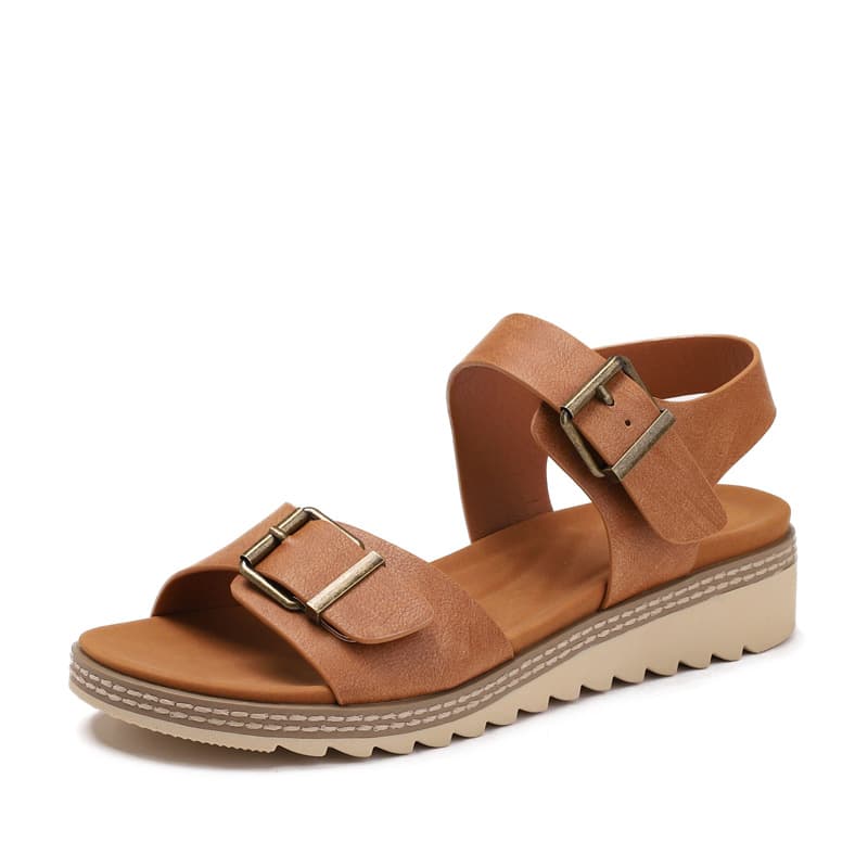 Flat Fashion Sandals for Women Summer New Style Southeast Asian Cross-border Wedge Heel Fairy Style Outdoor Fashion Roman Sandals