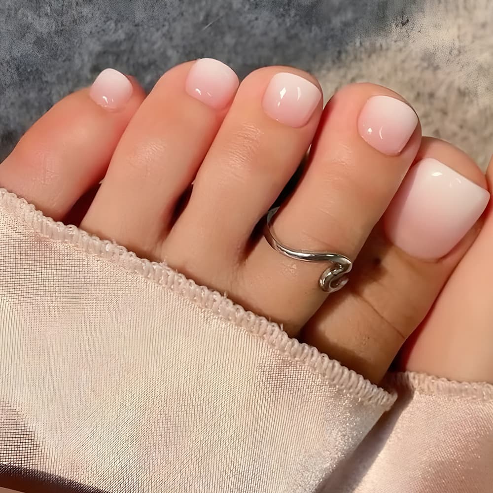 Pink White Gradient Toenail Sticker