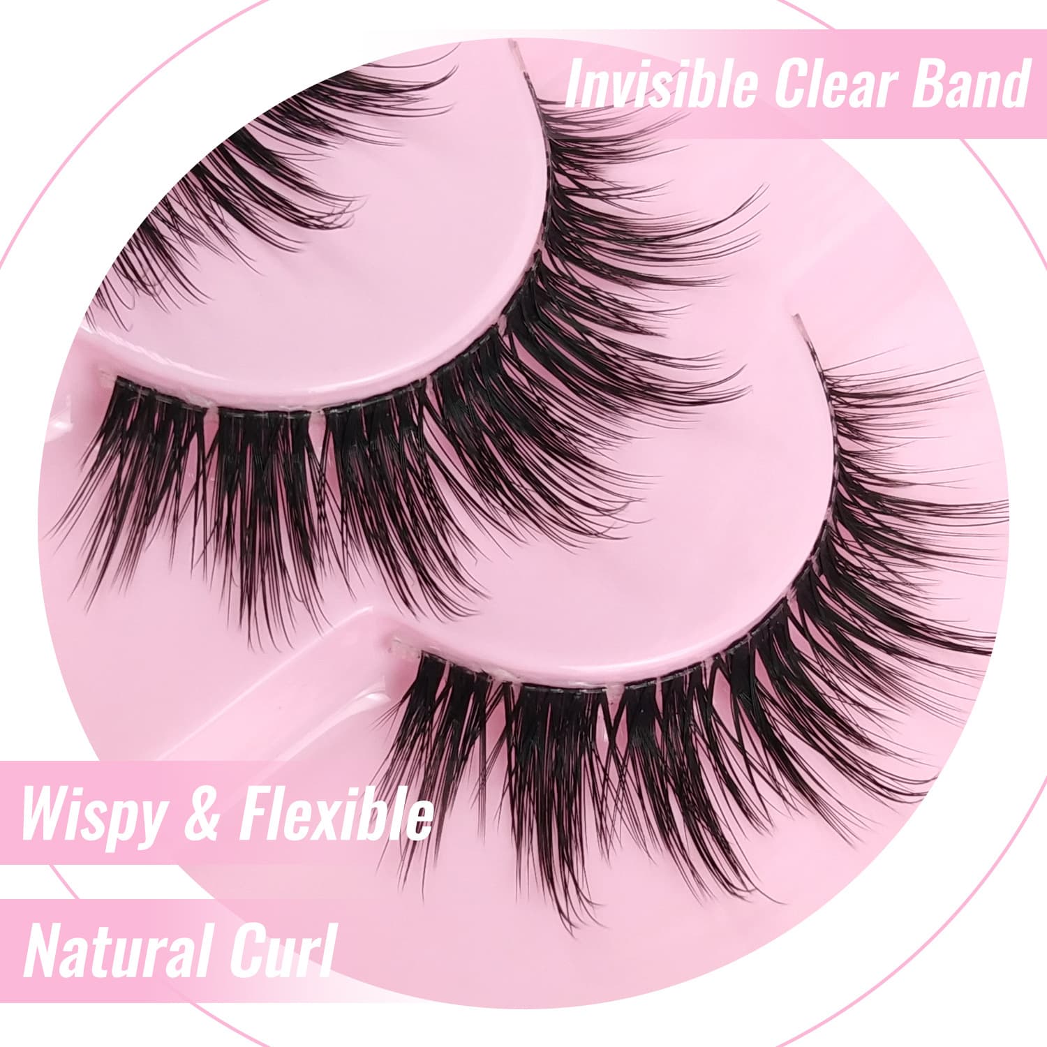 Cross-border Strip Lashes 7 Pairs Clear Band Upper Lashes In Stock European and American New Style 3D Whole Strip False Eyelashes