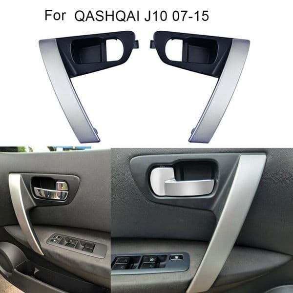 1 Pair Silver ABS Car Inner Door Handle Base Inner Door Handle Cover Trim for Nissan Qashqai J1