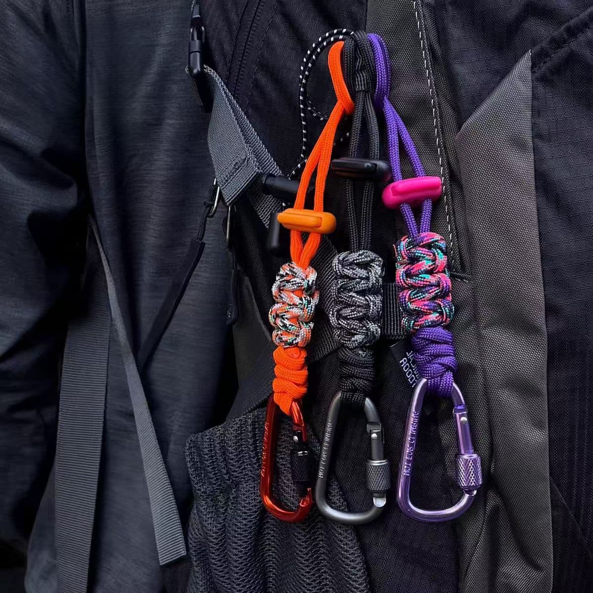 Water Bottle Hanging Buckle, Carabiner Clip, Mineral Water Lanyard, Outdoor Backpack, Water Cup Hook, Paracord, Hand-Woven Hiking Accessories