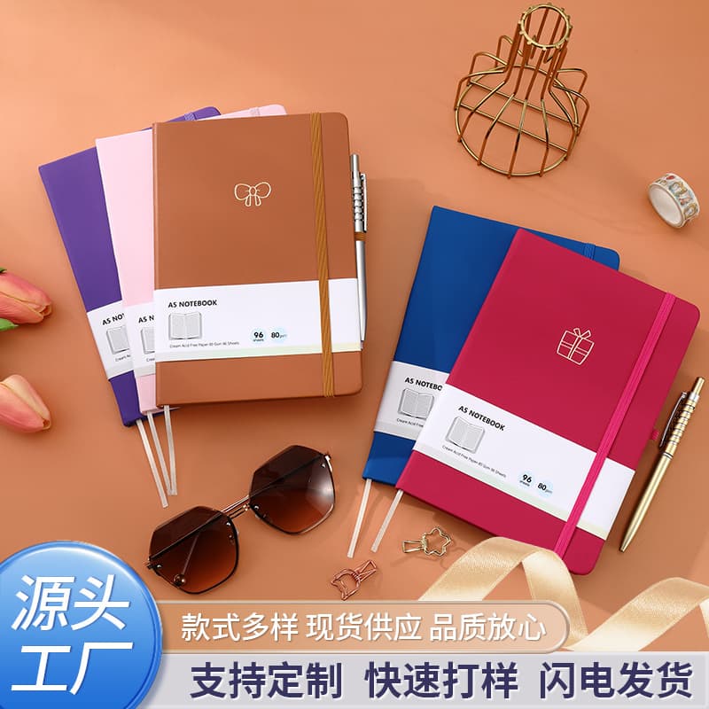 Simple A5 Ribbon Notebook Wholesale Colorful Student Notepad A5 Thick Business Notebook Diary Journal
