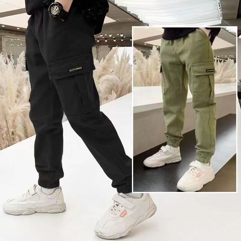 Children's boys spring trousers spring and autumn 2026 new baby overalls medium and large children's boys casual trousers trend