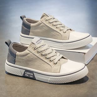 Men's Spring New Breathable Versatile Canvas Shoes Soft Sole Casual Korean Style Trendy Fashion Skate Shoes