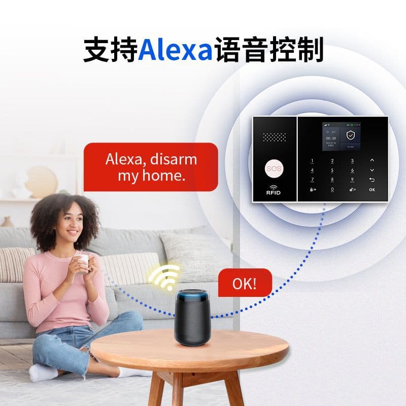 Yun Huoni Wireless Burglar Alarm Host Tuya Smart Networking System GSM Security Remote Alarm Host