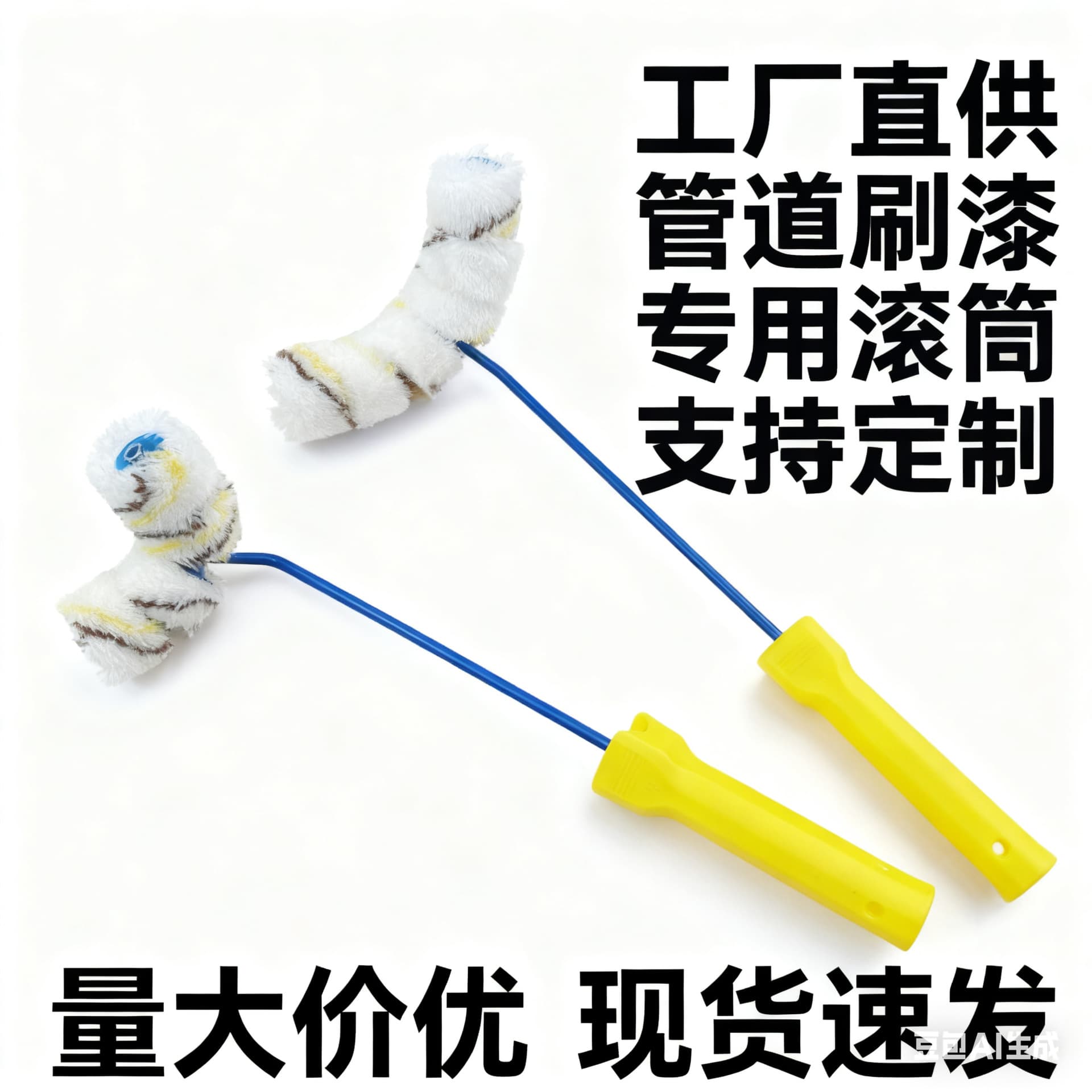Elbow Waterproof Telescopic Pole Brush, Curved Round Pipe External Pipe Roller Brush, Telescopic Pole Brush, Railing Firefighting Tree Brush
