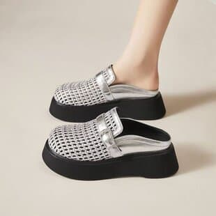 French Bohemian Woven Birkenstock Sandals for Women, 2026 Summer Outing Style, Pair with Dresses, Evening Wind Closed-Toe Mules