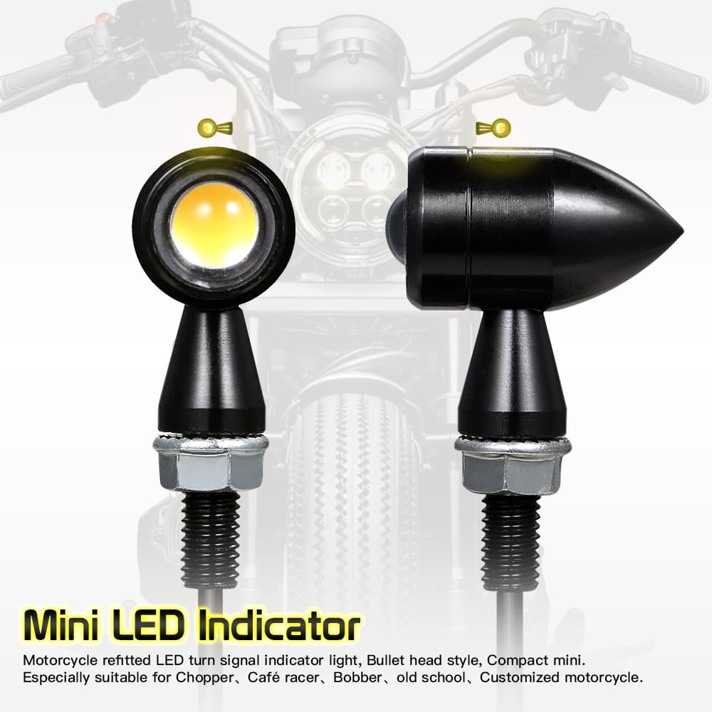 Harley XL883 Cafe Racer Motorcycle Retro Mini LED Turn Signal Light Indicator