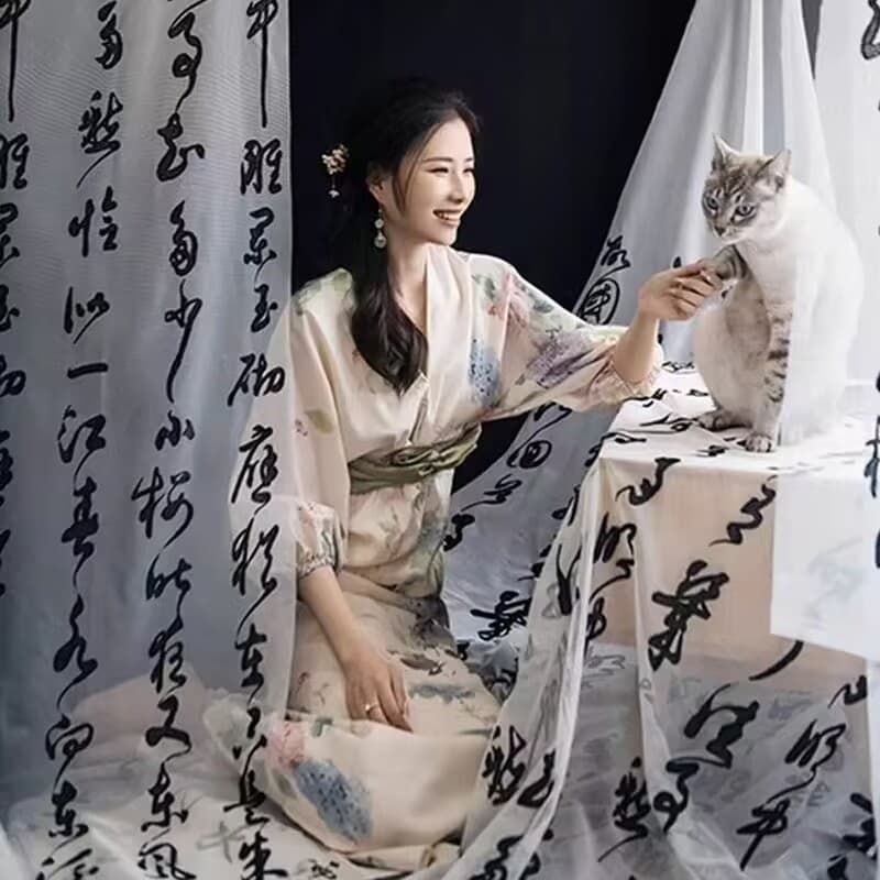 New Chinese style ink painting background cloth wedding photos ancient style scene layout decorative props national style shooting layout hanging cloth