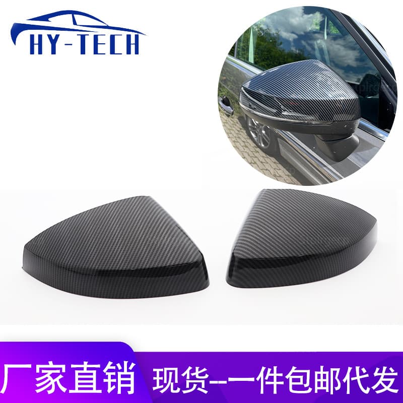 For Audi A3 S3 8V RS3 2013-19 Carbon Pattern Gloss Black Replacement Style Bull Horn Side Mirror Cover Shell