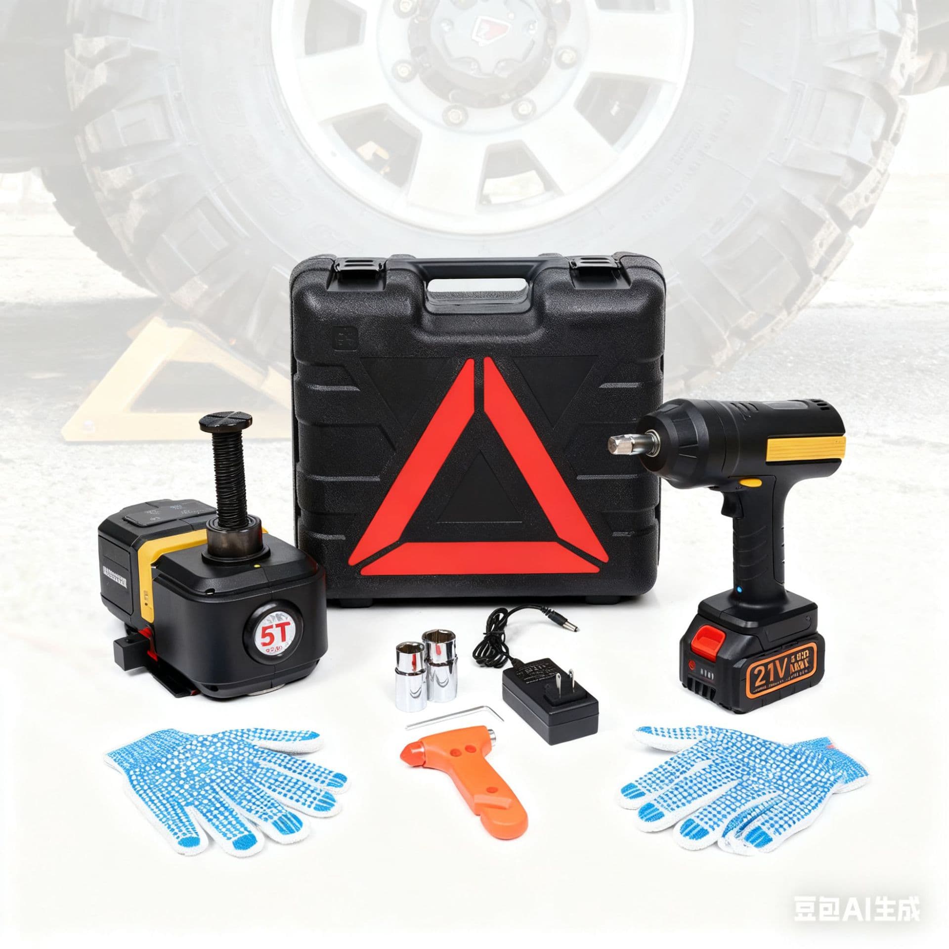 12V Lithium Battery 5T Multi-function Jack, Vehicle-mounted for Off-road Vehicles and SUVs, Tire Change Repair Tool