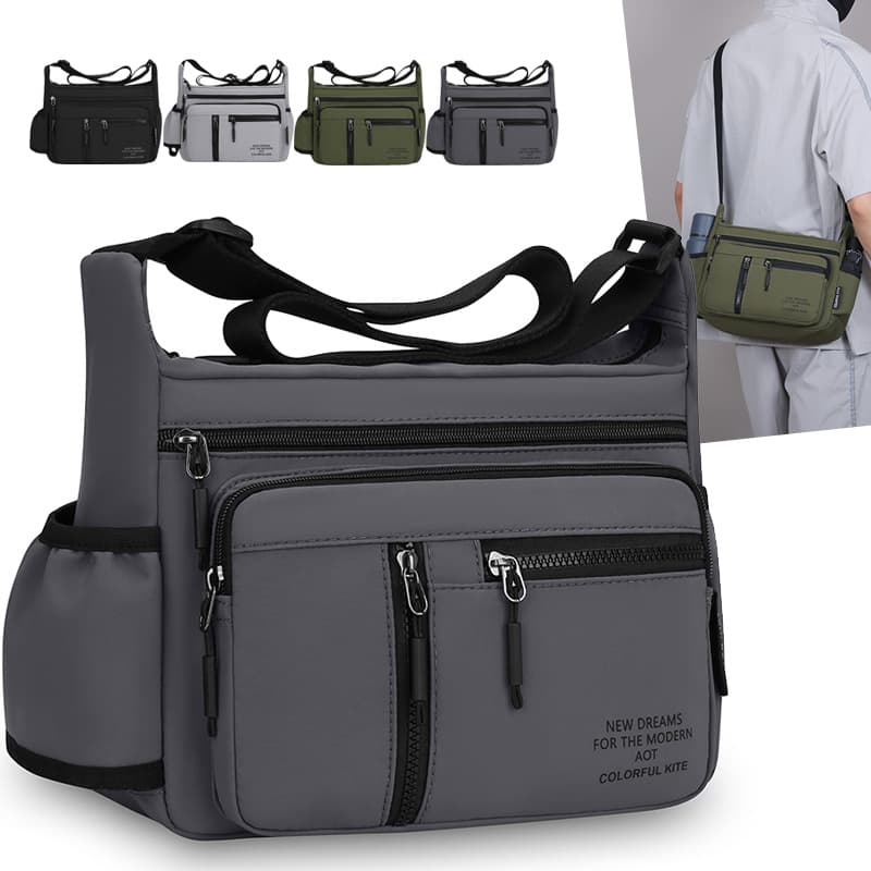 New Men's Bag Multifunctional Single-Shoulder Crossbody Bag Tool Bag Minimalist Casual Crossbody Bag Men's Large-Capacity Shoulder Bag