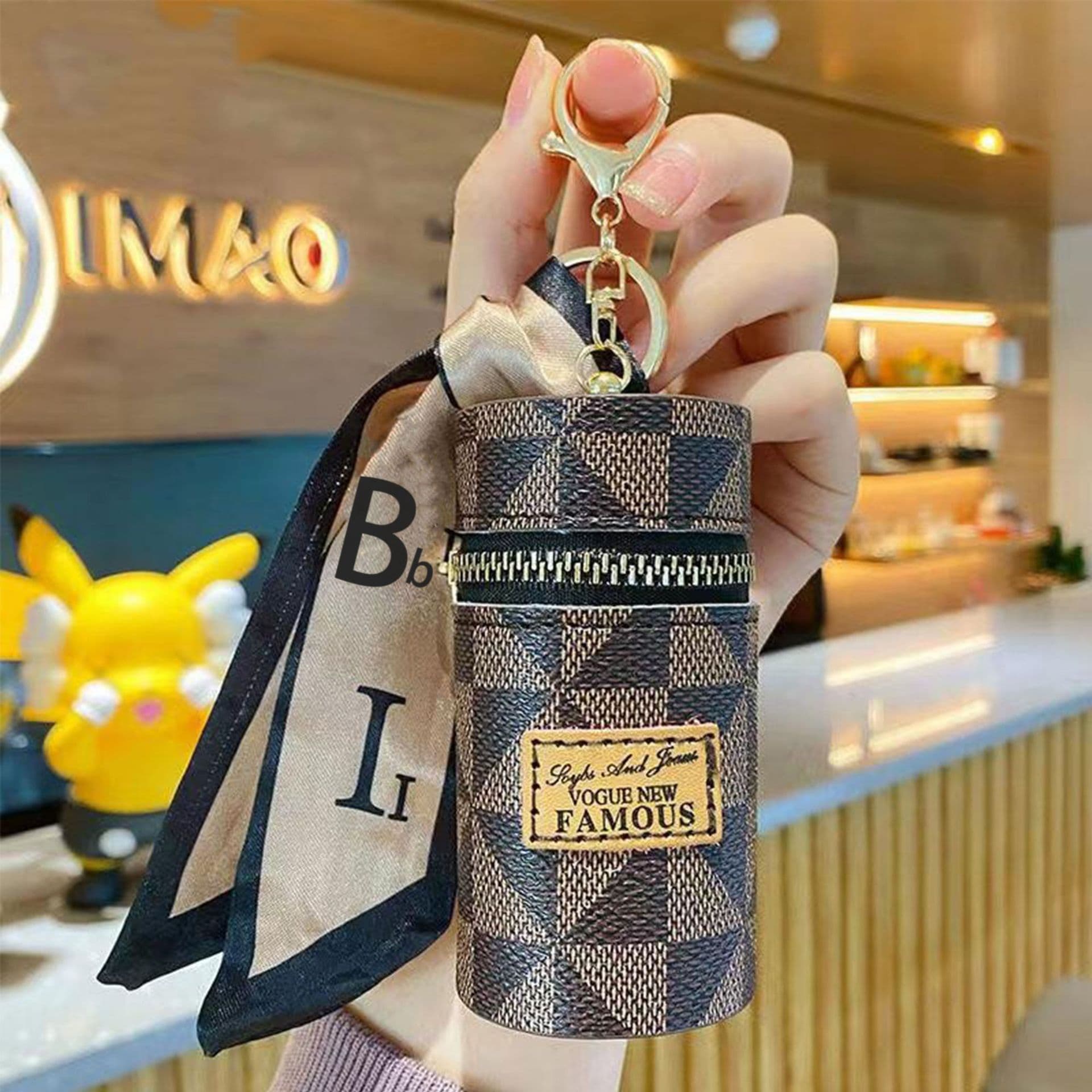 New Lipstick Bag Coin Purse Keychain Mini Luxury Style High-End Feel Popular Internet-Famous High-Aesthetic Portable