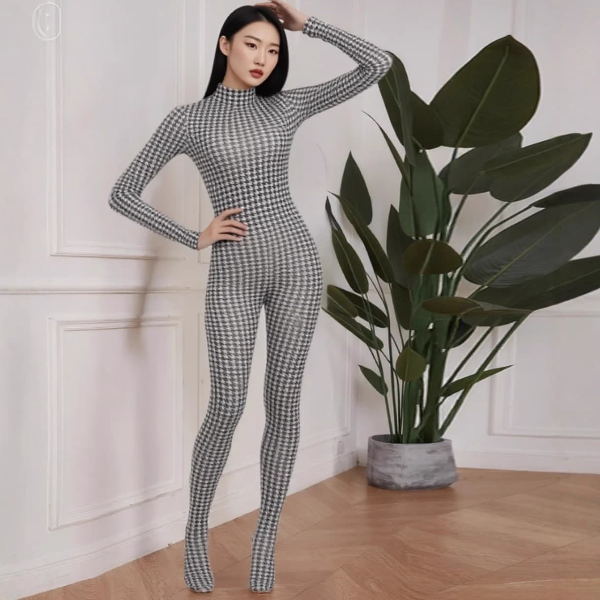 DA 2511037 Printed high-neck jumpsuit