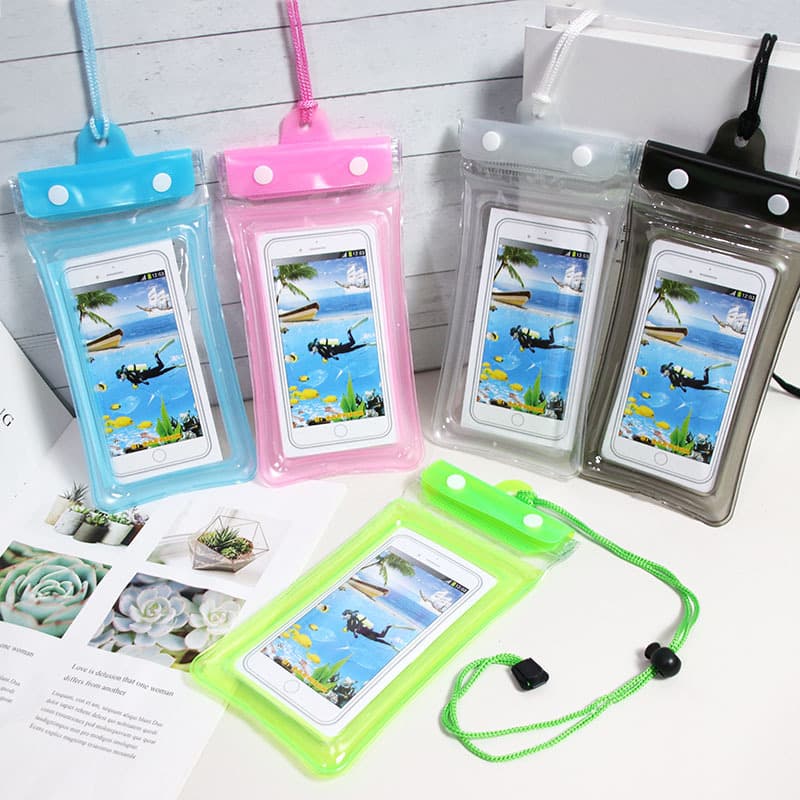 Floating Touchscreen Waterproof Phone Bag with Airbag for Swimming, Rafting, Triple-Fold Sealed Diving Case, and Food Delivery Riders' Photography