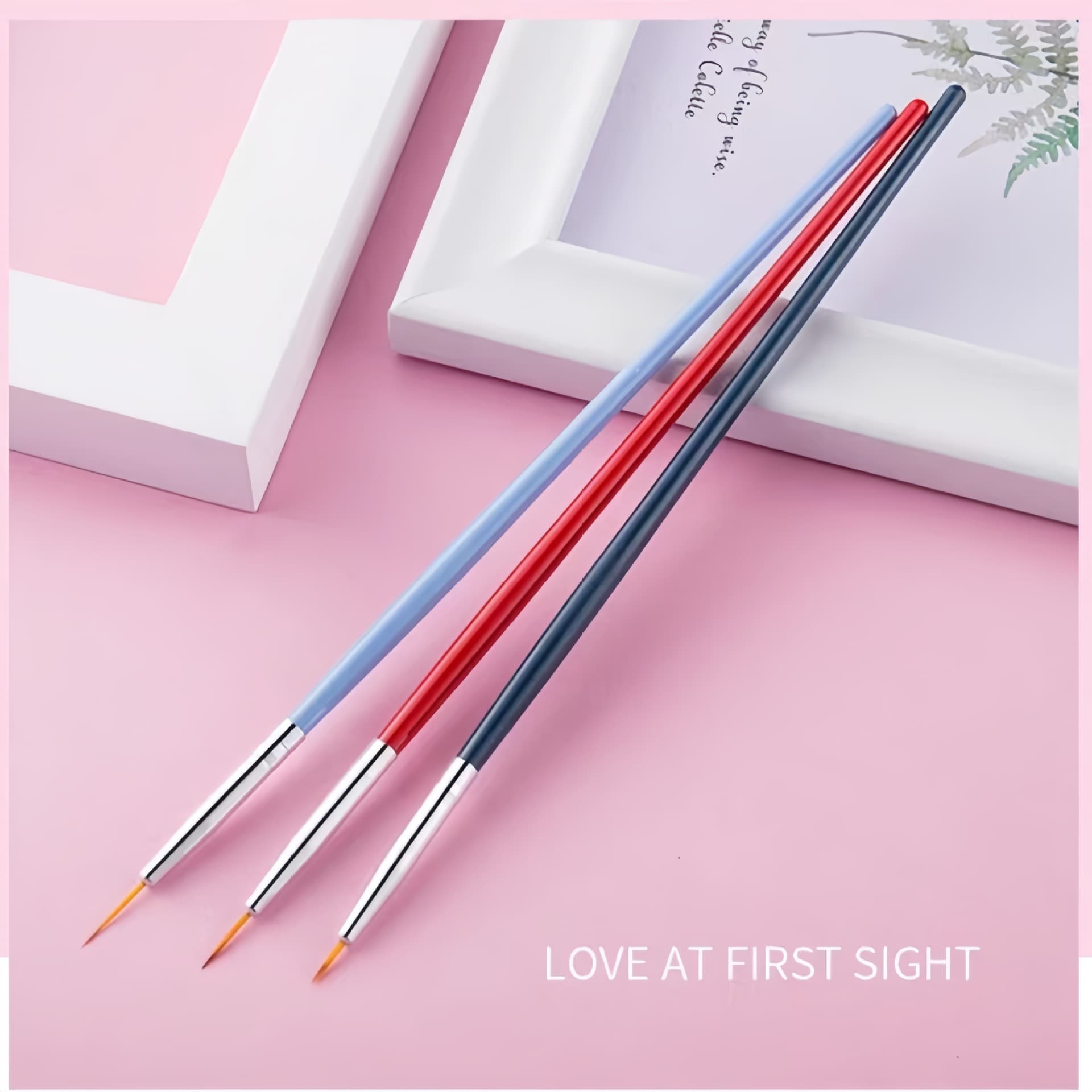 Cross-border Factory Nail Art Brush Set Plastic Handle Nail Art Brushes Liner Brushes Painting Brushes Nail Art Tools