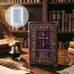 Retro Embossed Book Cross Silicone Mold, European Style Bible Scented Candle, Plaster Aroma Stone DIY Mold