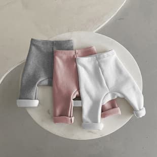 Newborn Winter Baby Fleece-Lined Pants, Boys and Girls Thermal Big Bottom Pants, Thick Leggings