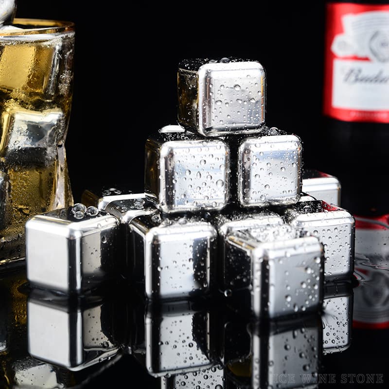 304 Stainless Steel Ice Cubes, Metal Ice Pellets for Beer, Iron Whiskey Stones, 316 Food-Grade Titanium Ice Cubes