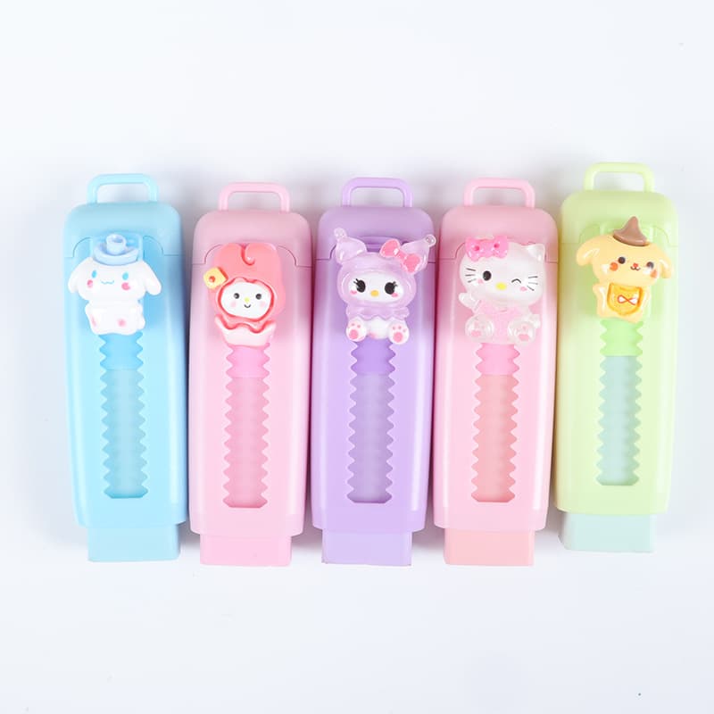 Cute Pull Push Rubber Blue Cinnamon No Trace No Shred Stationery for Primary School Students Pencil Eraser Cartoon Shape Personal Gifts