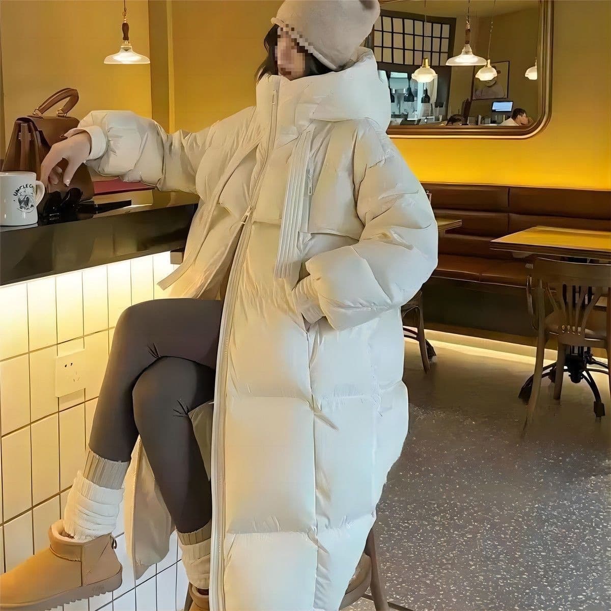 New Style Cotton Coat Women Mid-length Korean Version Plus Size Loose Thickened Fashion Internet Celebrity Long Cotton Padded Coat Outerwear Spandex
