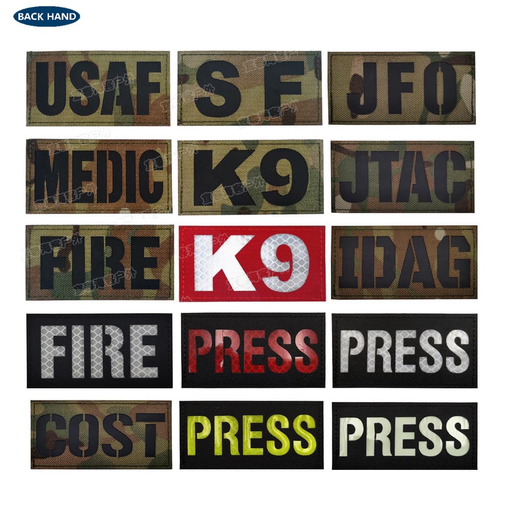 Cross-border Supply PRESS MEDIC SF USAF K9 FIRE English IR Patch Reflective Velcro Badge
