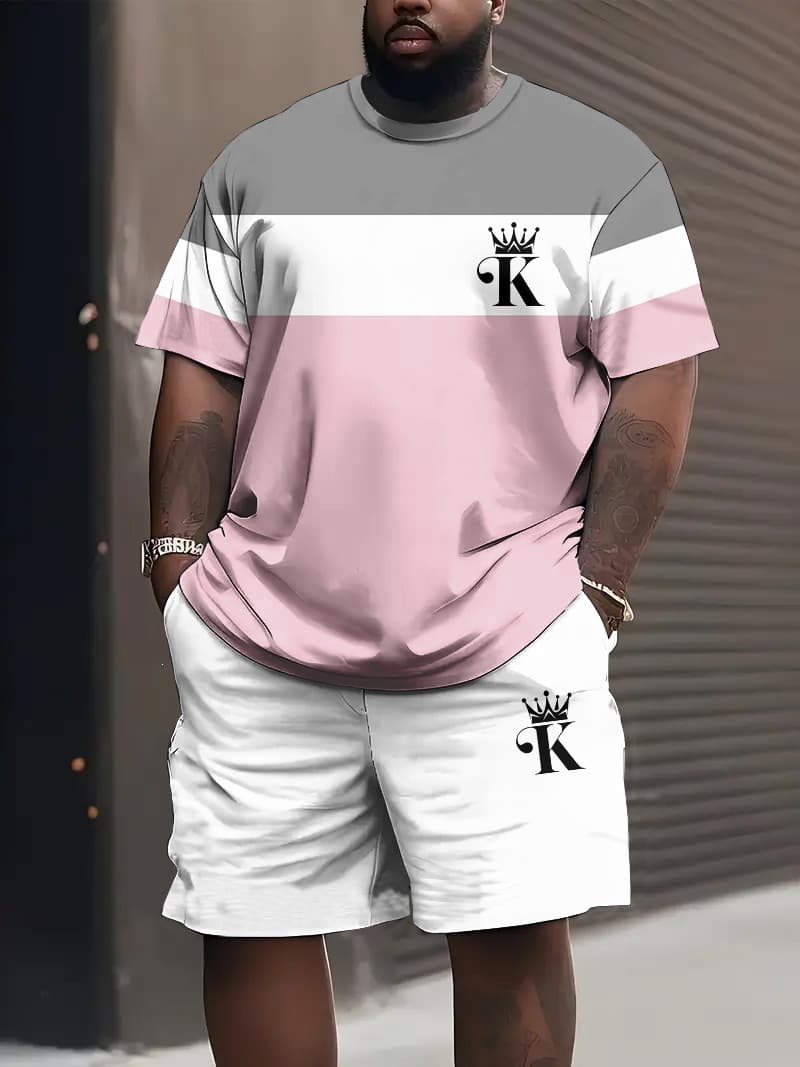 Amazon Cross-Border European and American Fashion T-Shirt and Shorts Set 3D Digital Print Street Loose Casual Hip Hop Set