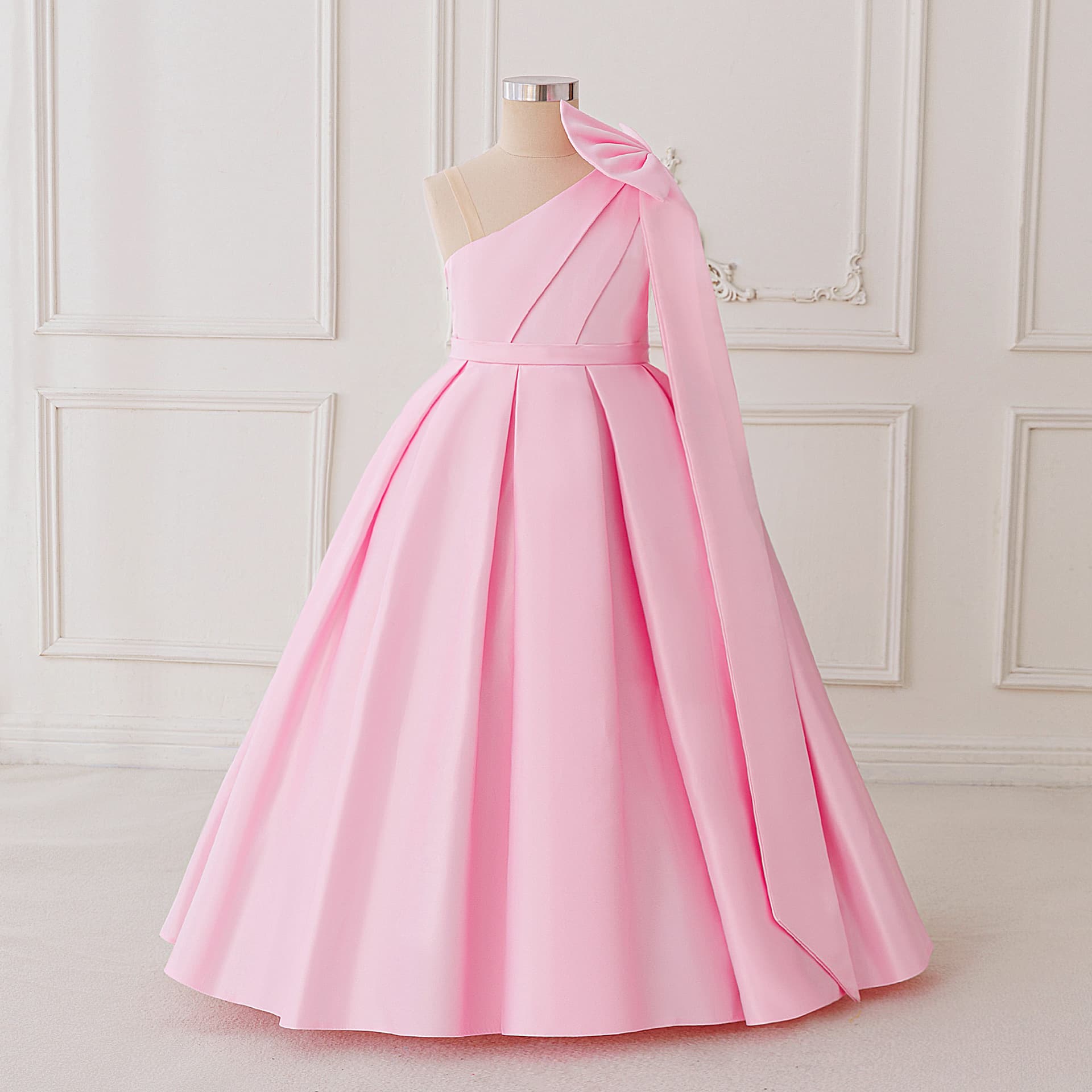 Large Children's Dress Skirt with Shoulder Design, Super Large Butterfly Knot Dress, Children's Wedding Gown Princess Skirt Performance