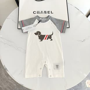 Summer New Baby Short Sleeve Bodysuit, Preppy Style Baby Boy Outfit, Romper, First Birthday Suit, Crawling Suit