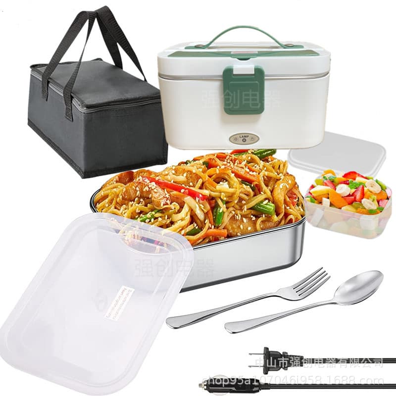 Cross-border Hot Selling Car and Home Dual-Use Electric Lunch Box Plug-in Heating Lunch Box Multi-Function No Water Needed Insulated Lunch Box Factory Direct