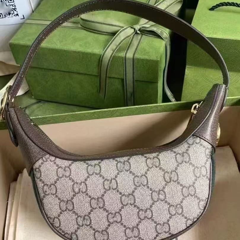 Guangzhou cross-border new presbyopic ophidia series double G single shoulder armpit genuine leather women's bag Crescent Pea mini bag