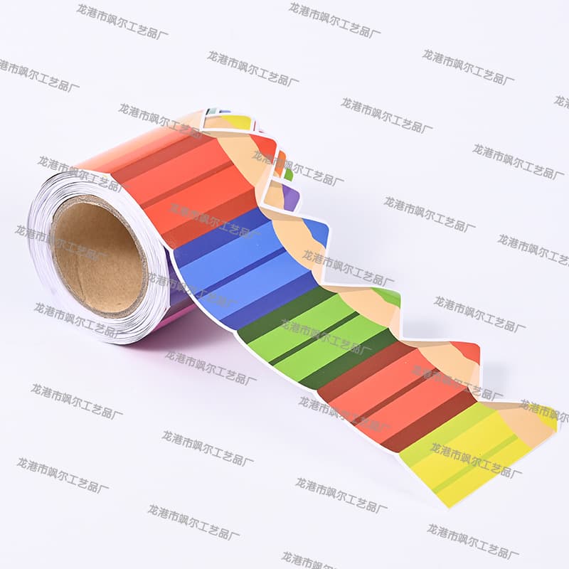 Roll Self-Adhesive Border Sticker with Crayon Decoration for Blackboard Bulletin Board Pencil Border Custom Amazon Bestseller