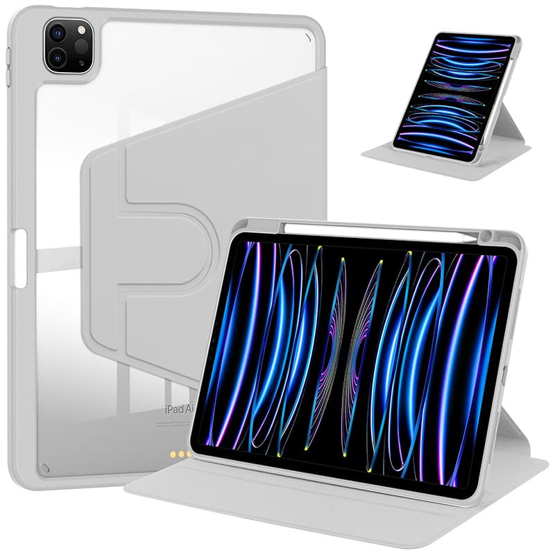 Acrylic Rotating Leather Case for Honor MagicPad 3 Pro, Pad 4 12.3, Non-Yellowing Protective Case
